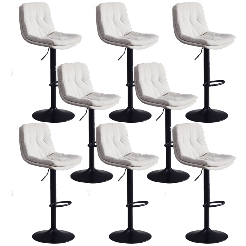 Contemporary Adjustable Height Swivel Backrest Bar Stool with Footrest