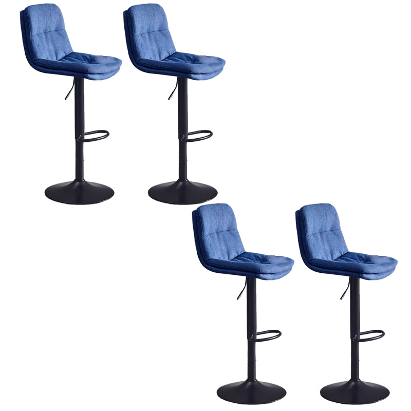 Contemporary Adjustable Height Swivel Backrest Bar Stool with Footrest