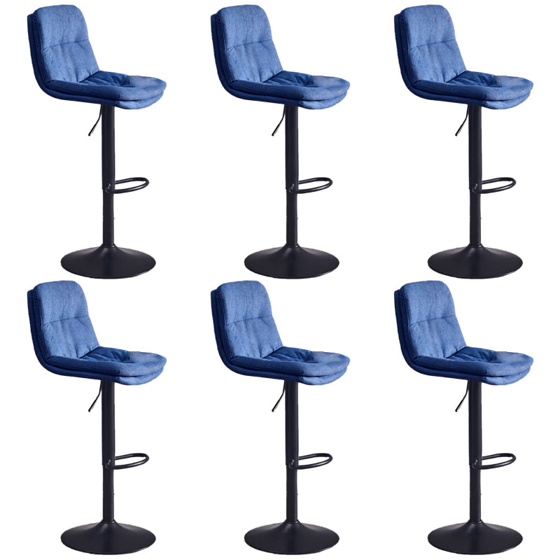 Contemporary Adjustable Height Swivel Backrest Bar Stool with Footrest