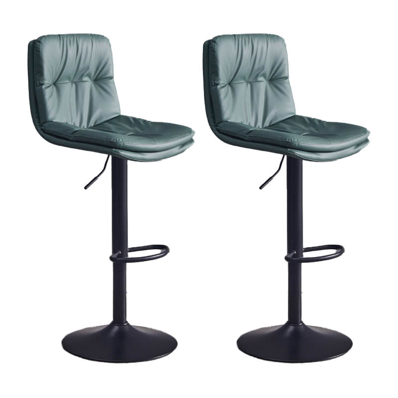Contemporary Adjustable Height Swivel Backrest Bar Stool with Footrest
