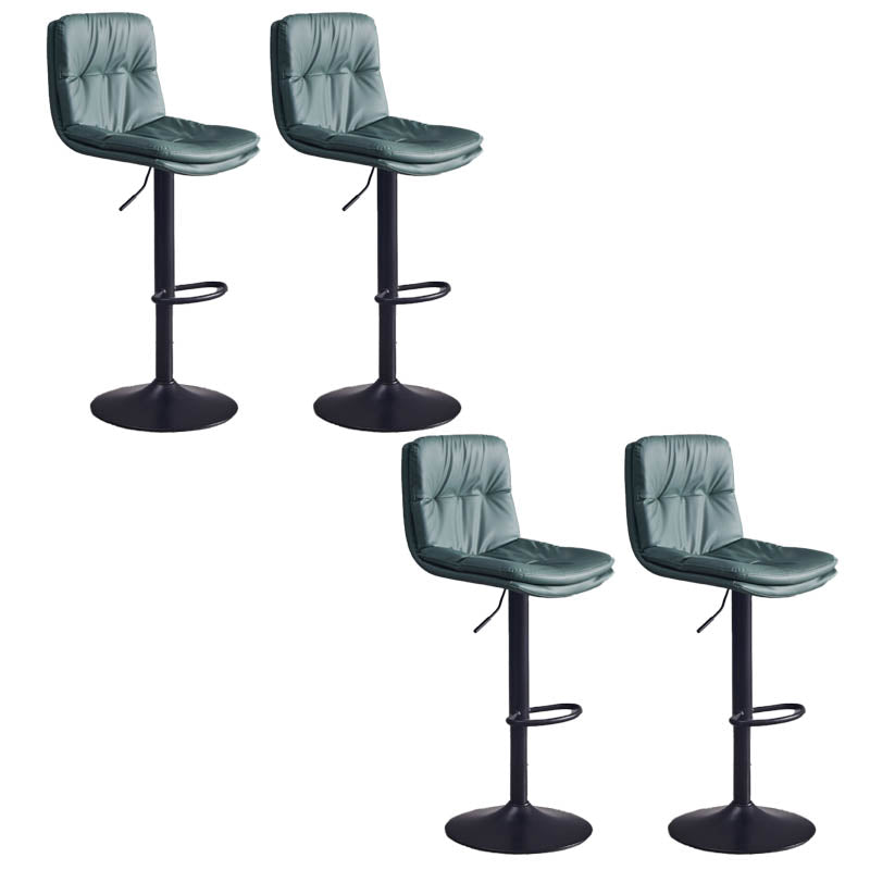 Contemporary Adjustable Height Swivel Backrest Bar Stool with Footrest