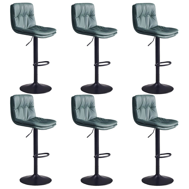 Contemporary Adjustable Height Swivel Backrest Bar Stool with Footrest