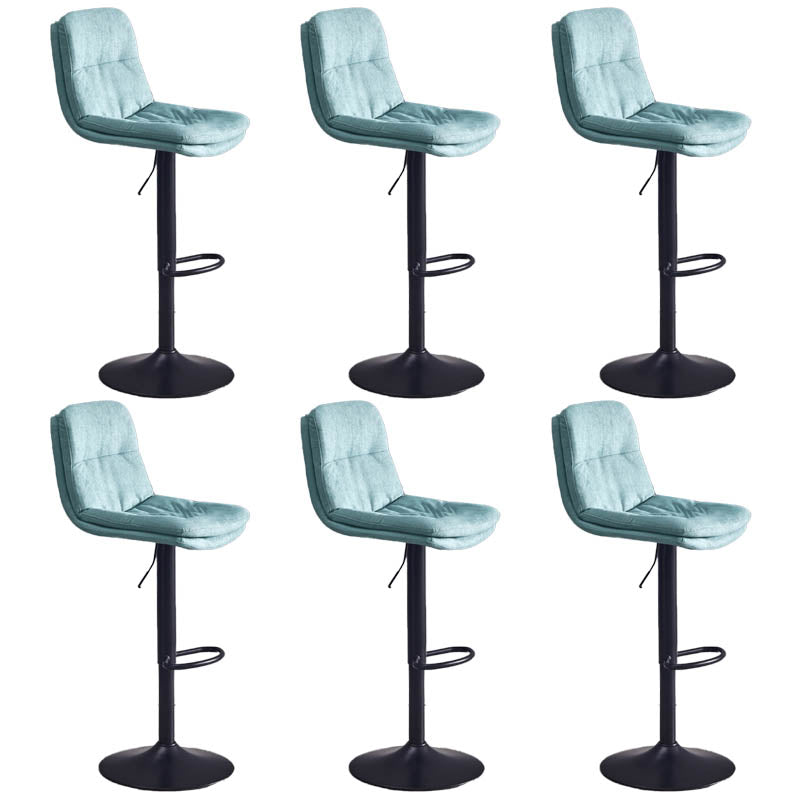 Contemporary Adjustable Height Swivel Backrest Bar Stool with Footrest
