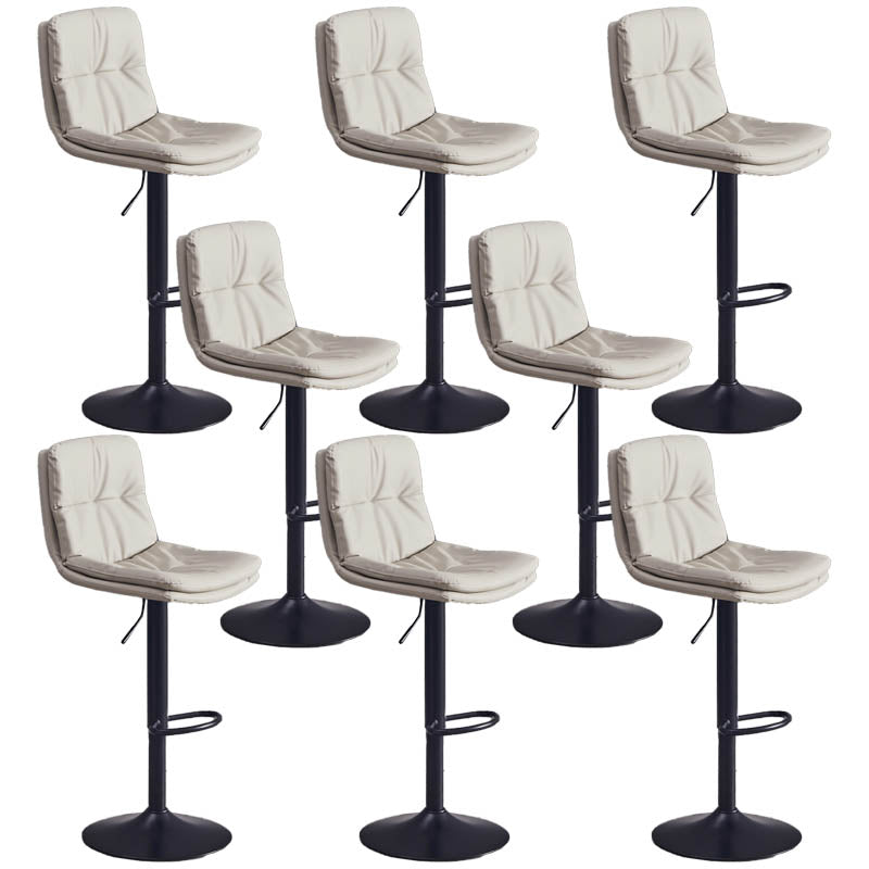 Contemporary Adjustable Height Swivel Backrest Bar Stool with Footrest