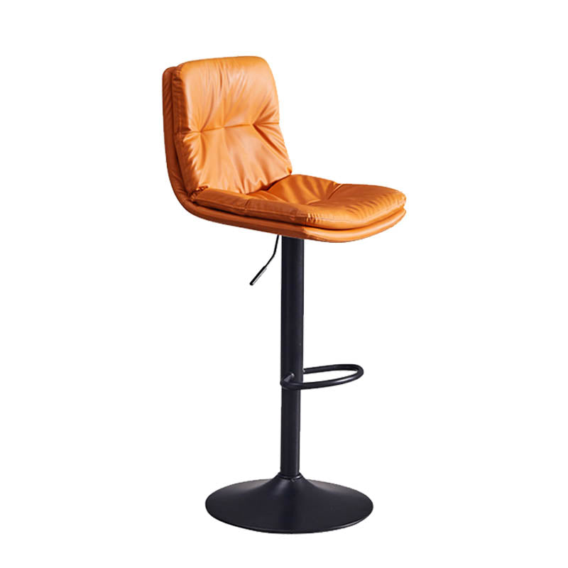 Contemporary Adjustable Height Swivel Backrest Bar Stool with Footrest
