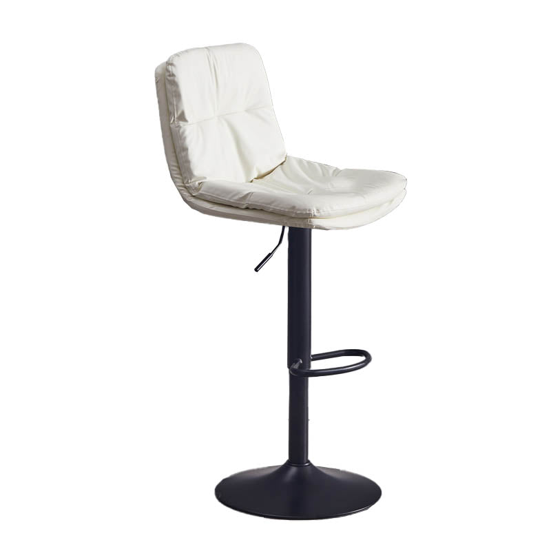 Contemporary Adjustable Height Swivel Backrest Bar Stool with Footrest