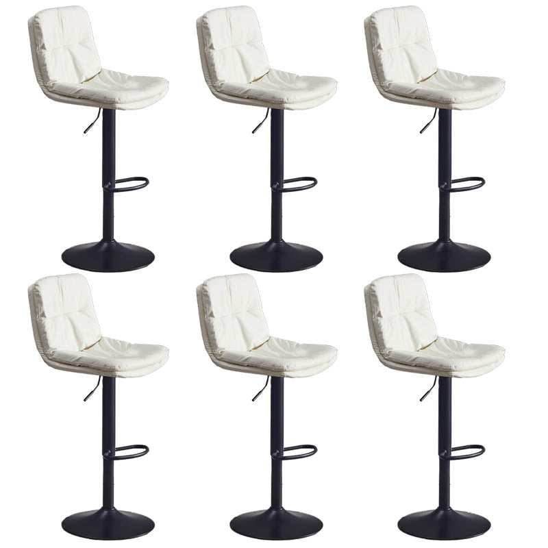 Contemporary Adjustable Height Swivel Backrest Bar Stool with Footrest
