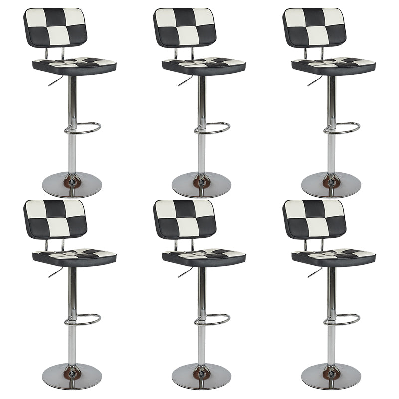 Modern Style Adjustable Backrest Counter High Stool with Leather Cushion