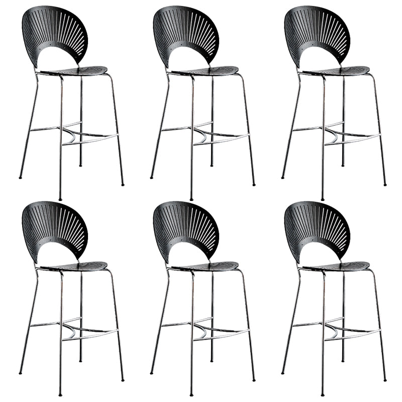 Contemporary 45" Height Wooden Backrest Counter High Stool with Metal Base