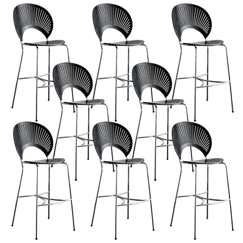 Contemporary 45" Height Wooden Backrest Counter High Stool with Metal Base