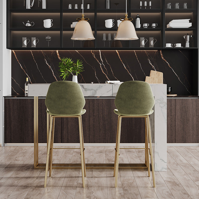 1/2/3 Pieces Glam Rectangle Sintered Stone Counter Table with High Stools in Gold