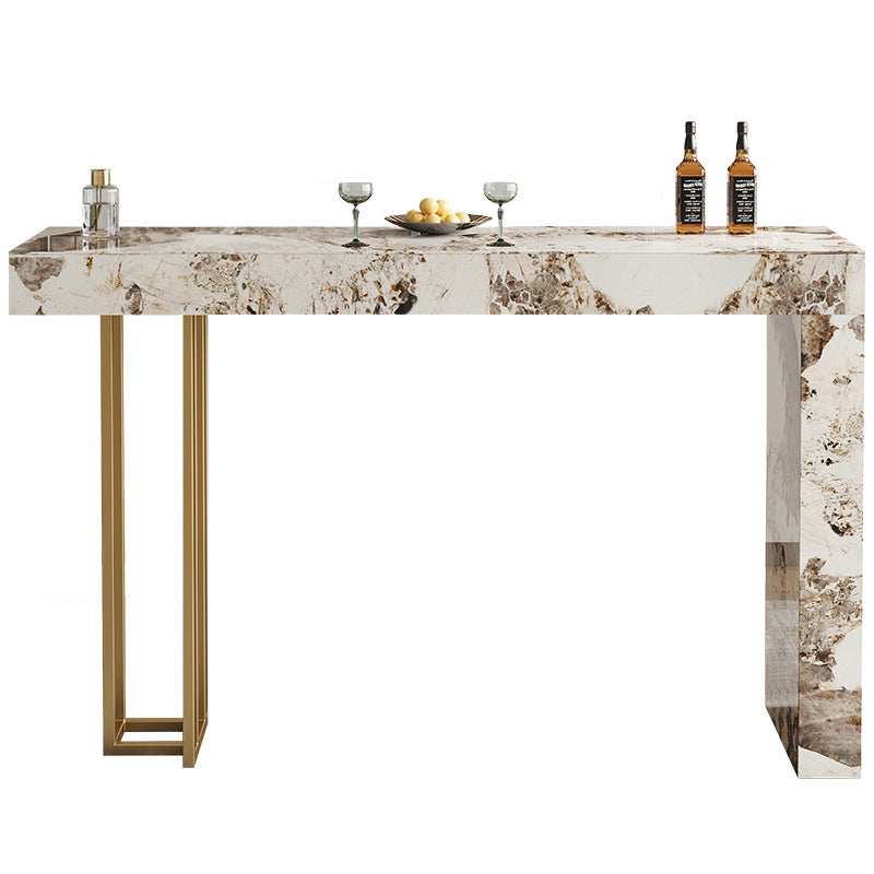 1/2/3 Pieces Glam Rectangle Sintered Stone Counter Table with High Stools