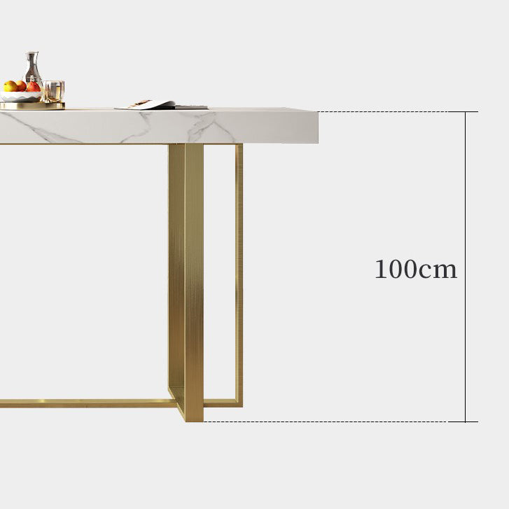 1/3 Pieces Bar Stool and Table Set, Glam Fixed Table and Rectangular