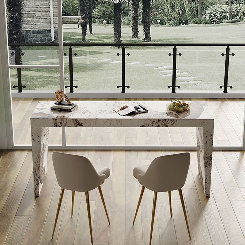 1/3 Pieces Glam Style Rectangle Sintered Stone Counter Table with High Stools