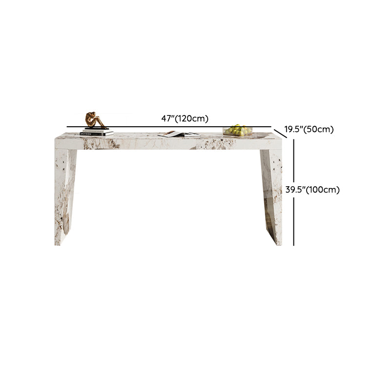 1/3 Pieces Glam Style Rectangle Sintered Stone Counter Table with High Stools