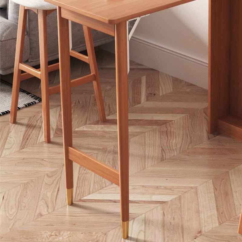 1/2/3 Pieces Bar Stool and Table Set, Folding Solid Wood for Living Room