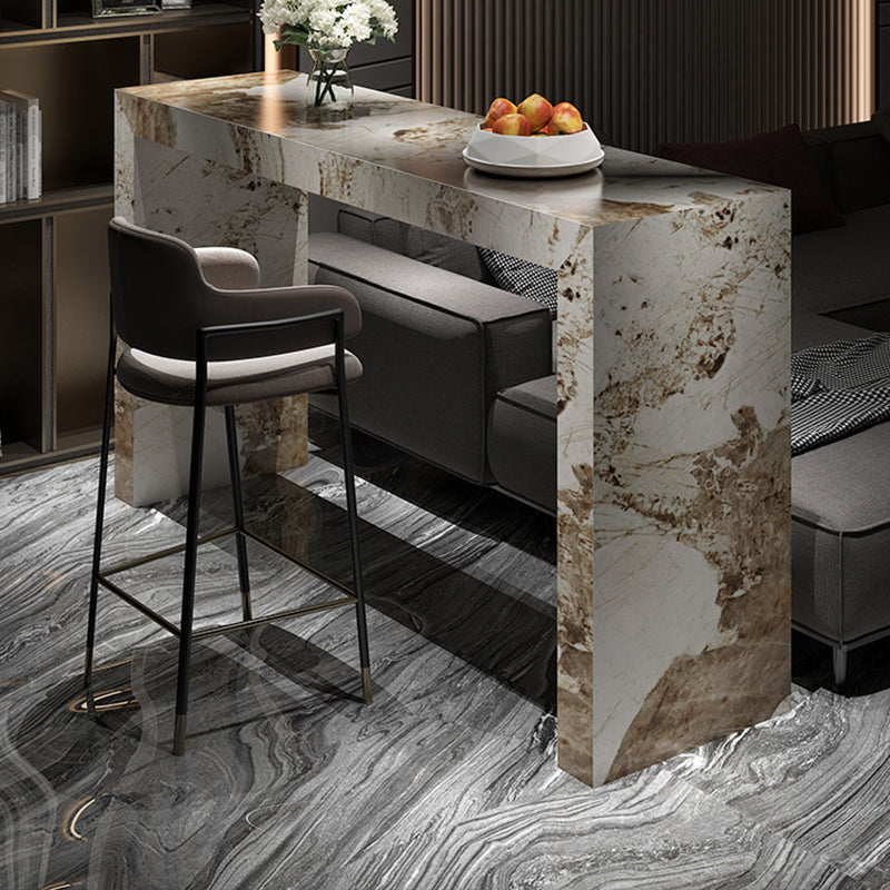 Modern Style Rectangle Stone Bar Stool Table Table for Living Room