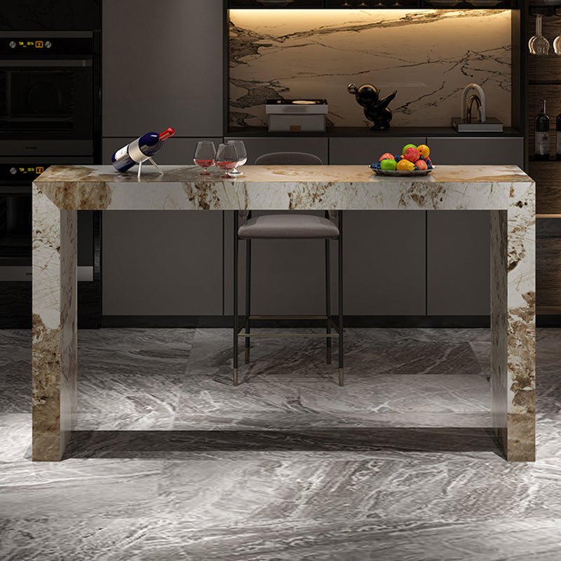 Modern Style Rectangle Stone Bar Stool Table Table for Living Room