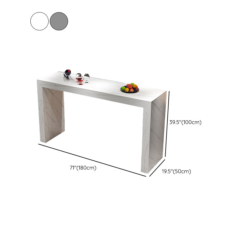 Modern Style Rectangle Stone Bar Stool Table Table for Living Room
