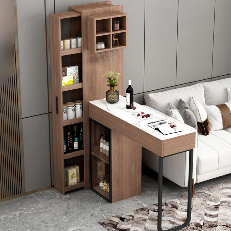 Modern Style Stone Rectangle Bar Dining Table Table for Living Room