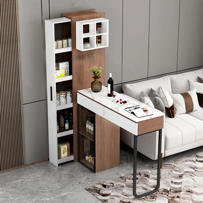 Modern Style Stone Rectangle Bar Dining Table Table for Living Room