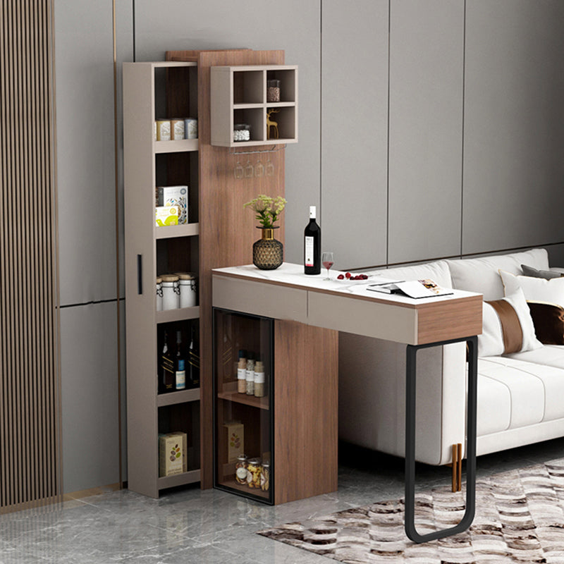 Modern Style Stone Rectangle Bar Dining Table Table for Living Room