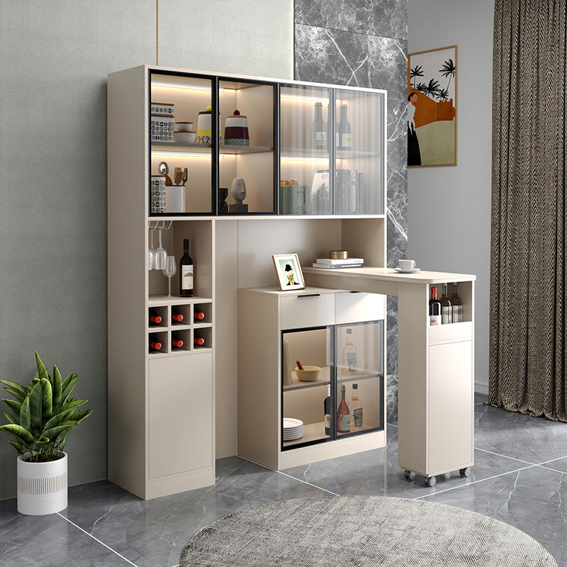 Contemporary Style Stone Rectangle Bar Height Table for Living Room