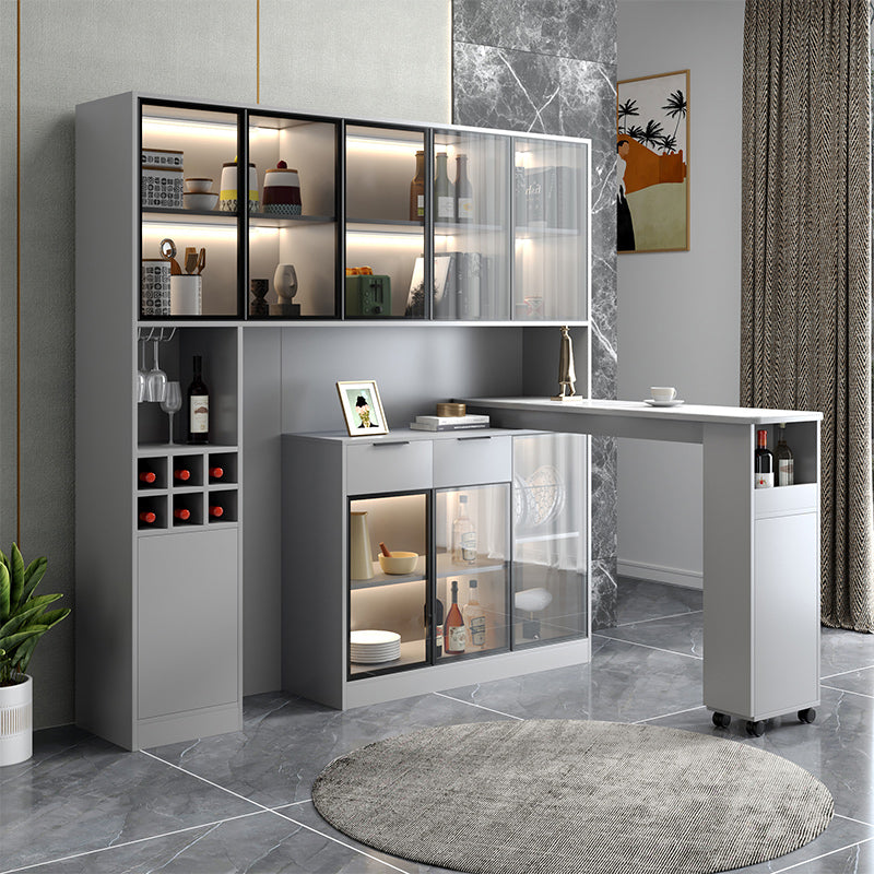 Contemporary Style Stone Rectangle Bar Height Table for Living Room