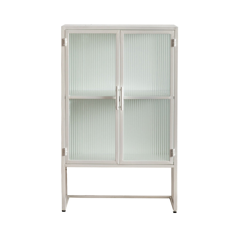 Modern Curio Cabinet Glass Doors Metal Buffet Cabinet for Dining Room