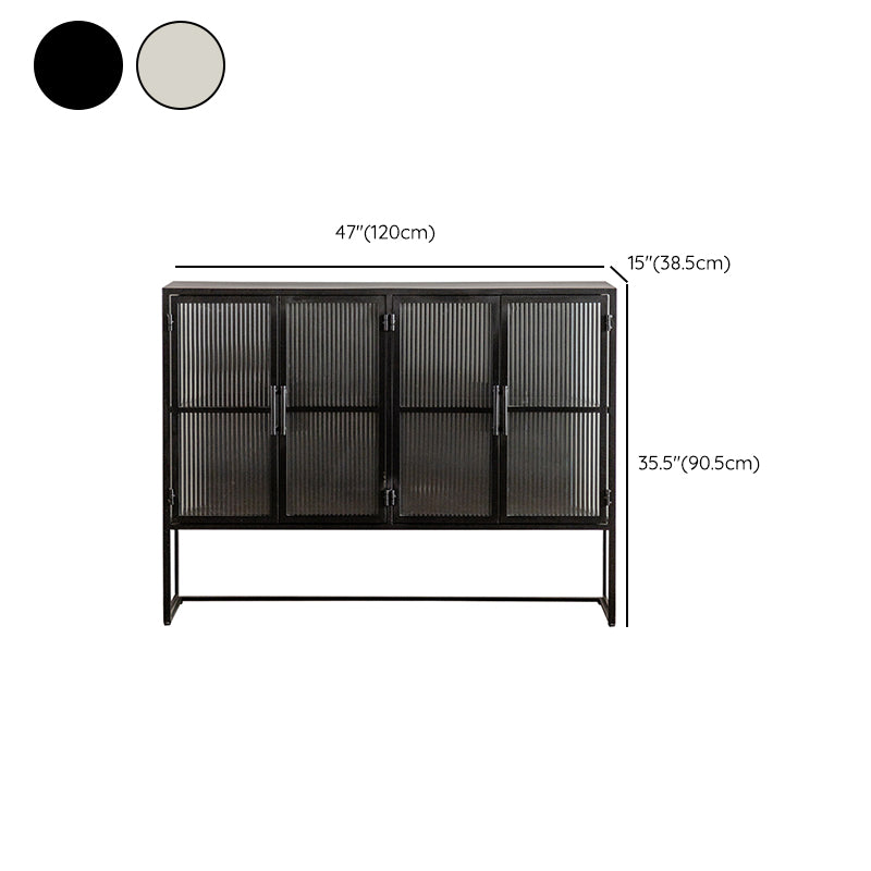 Modern Curio Cabinet Glass Doors Metal Buffet Cabinet for Dining Room