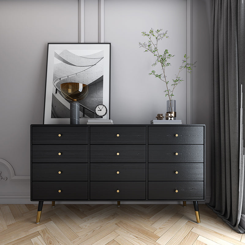 Glam Storage Chest Dresser Horizontal Storage Chest with Drawers