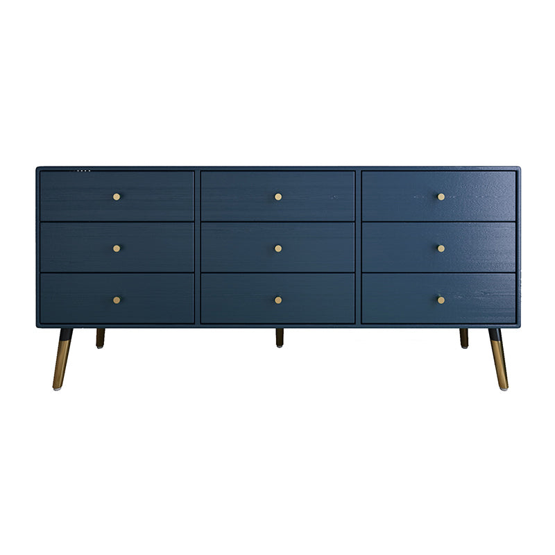 Glam Storage Chest Dresser Horizontal Storage Chest with Drawers