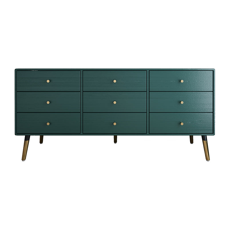 Glam Storage Chest Dresser Horizontal Storage Chest with Drawers