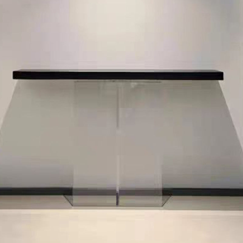 Rectangle Shape Contemporary Console Table Pine Console Sofa Table in Natural/Black