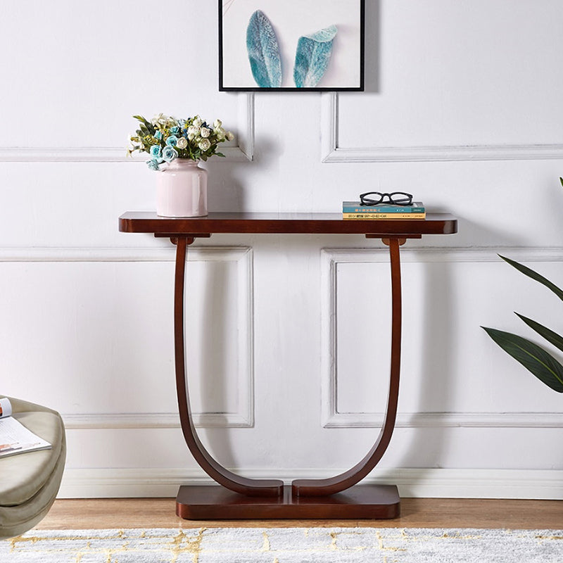 Rectangle Shape Contemporary Console Table Brown Wood Console Sofa Table