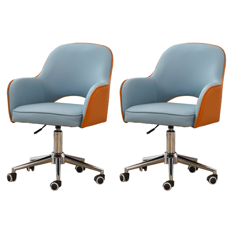 Armless Desk Chair Contemporary Office Chair with Wheels for Office