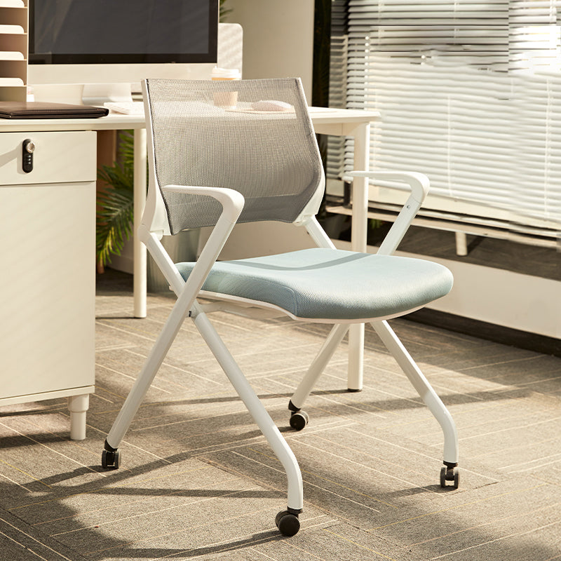 Fixed Arms Office Chair Modern Desk Chair with Wheels for Office