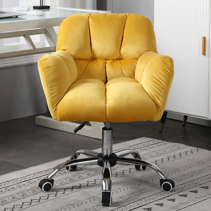 Contemporary Office Chair Armless Desk Chair with Wheels for Office