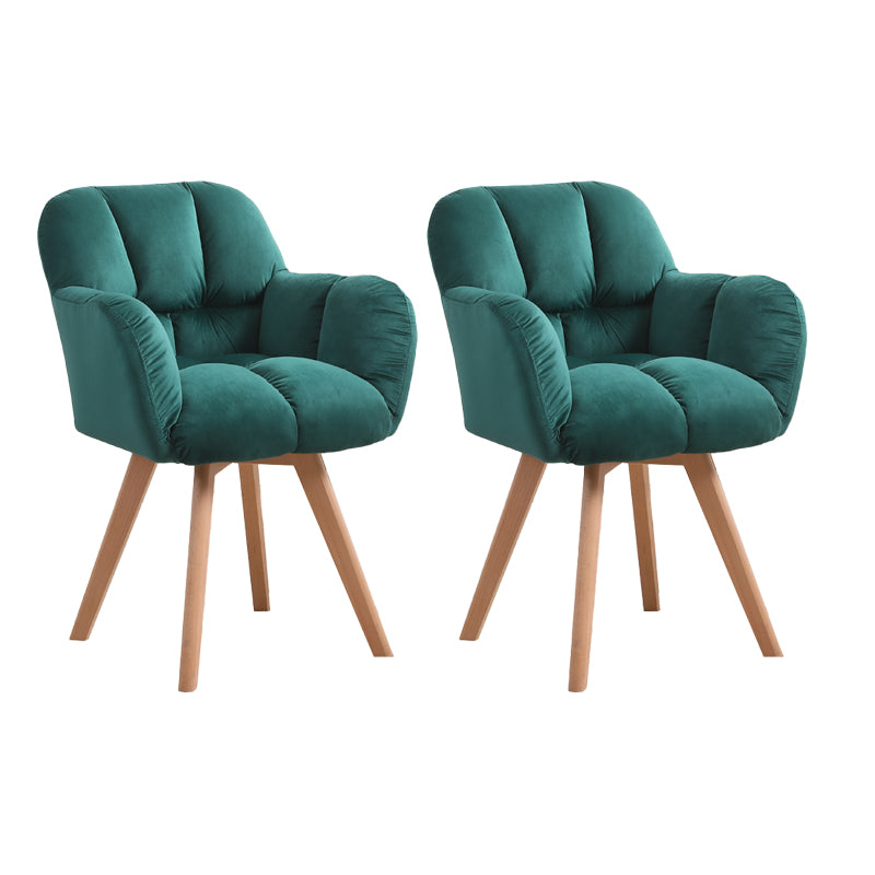 Armless Office Chair Modern Desk Chair with 4 Wooden Legs for Bedroom