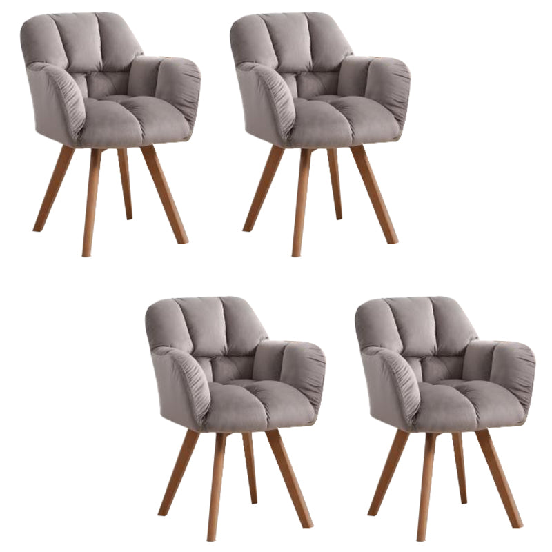 Armless Office Chair Modern Desk Chair with 4 Wooden Legs for Bedroom