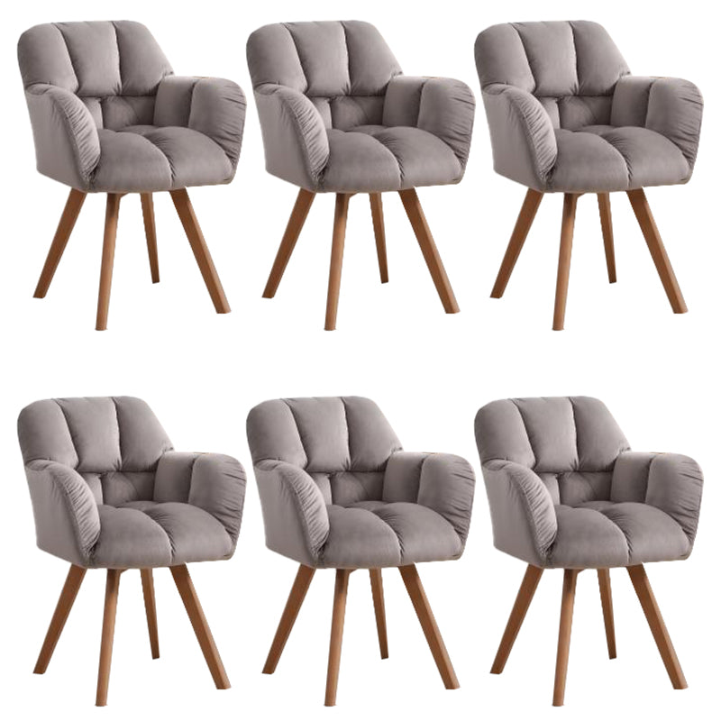 Armless Office Chair Modern Desk Chair with 4 Wooden Legs for Bedroom