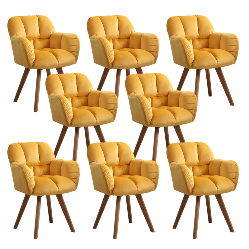 Armless Office Chair Modern Desk Chair with 4 Wooden Legs for Bedroom