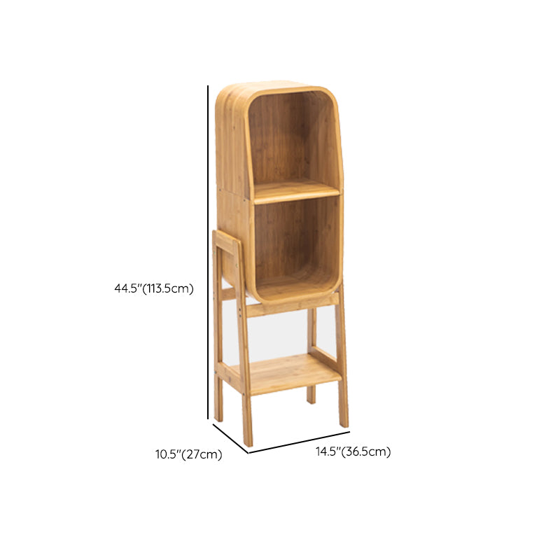 Vertical Contemporary Bamboo Bookcase Closed Back Bookshelf for Home