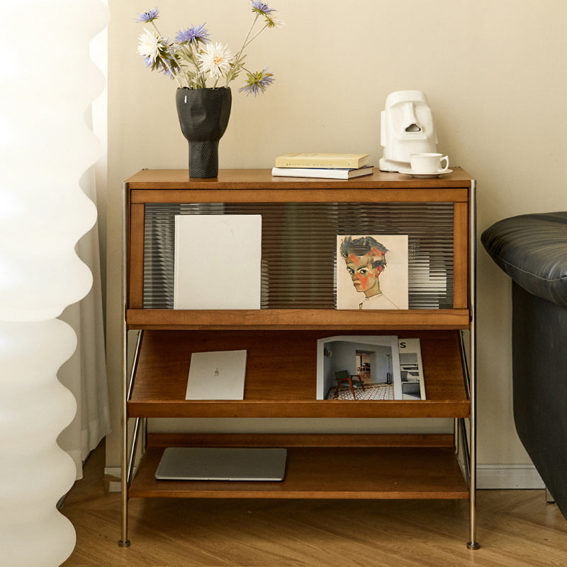 Closed Back Bookcase Modern Style Solid Wood Bookshelf with Shelves