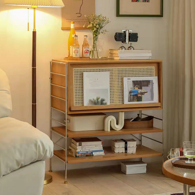 Closed Back Bookcase Modern Style Solid Wood Bookshelf with Shelves