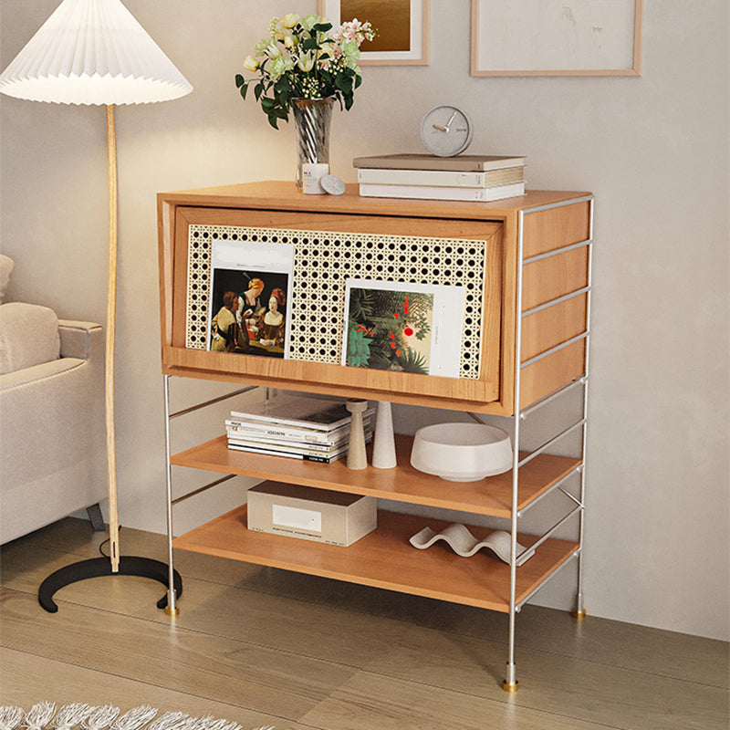 Closed Back Bookcase Modern Style Solid Wood Bookshelf with Shelves