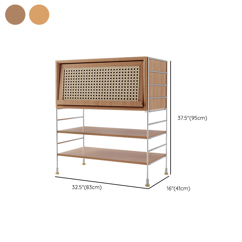 Closed Back Bookcase Modern Style Solid Wood Bookshelf with Shelves