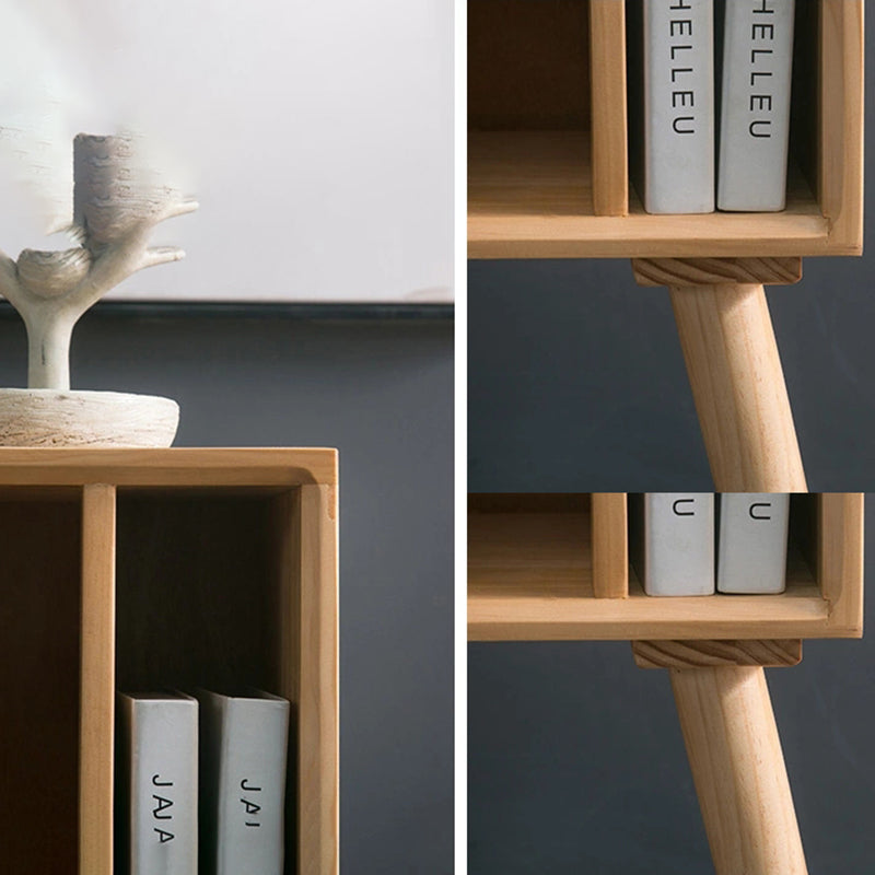 Modern Closed Back Bookshelf Solid Wood Bookcase with Shelves