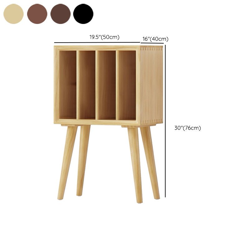 Modern Closed Back Bookshelf Solid Wood Bookcase with Shelves