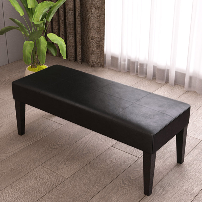 Modern Cushioned Seating Bench Rectangle Backless Bedroom Bench